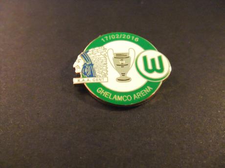 KAA Gent - VFL Wolfsburg UEFA Champions League voetbal 2016,Ghelamco Arena (Arteveldestadion) Gent. uitslag 2-3, wit groene rand